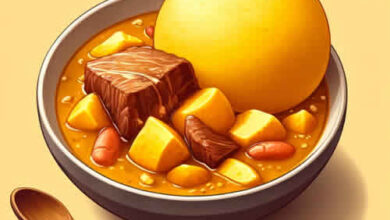 Soupe d'Achu et Fufu Jaune
