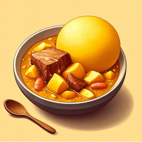 Soupe d'Achu et Fufu Jaune